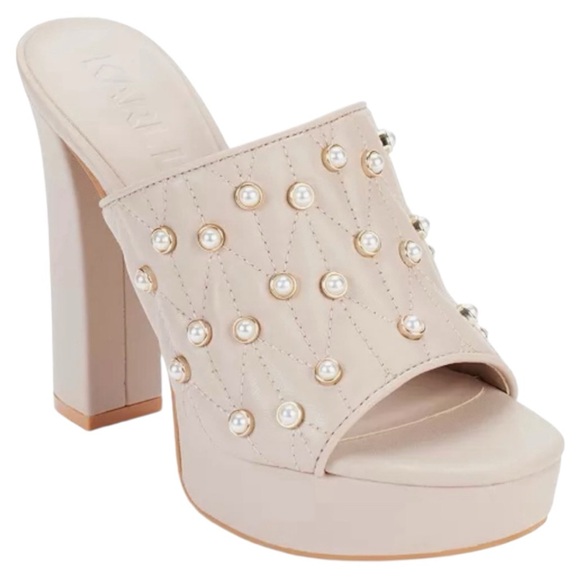 Karl Lagerfeld Pearl Studded AVIVA Platform Sandals - Picture 16 of 16
